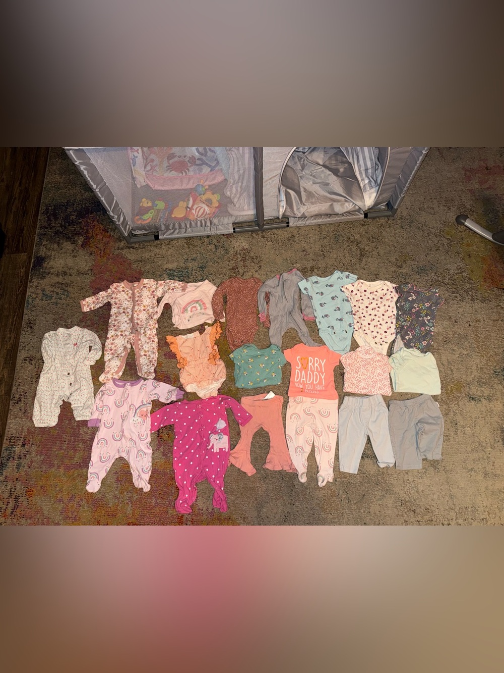 Mixed Baby Girls Clothing Bundle 0-3 months - Rainbows & Florals